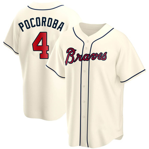 Biff Pocoroba Atlanta Braves Women's Navy Roster Name & Number T