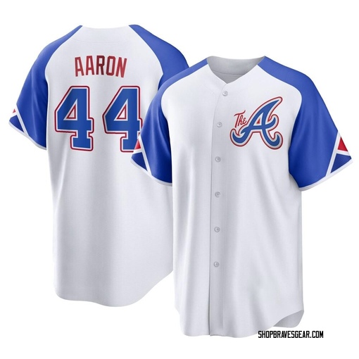 Hank Aaron Men's Atlanta Braves 1963 Throwback Jersey - Cream Replica