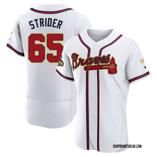 Spencer Strider Men's Atlanta Braves Alternate Team Name Jersey - Navy  Authentic