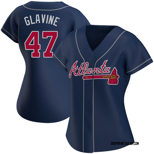 Tom Glavine Men's Atlanta Braves Alternate Jersey - Navy Authentic