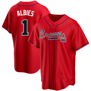 Ozzie Albies Atlanta Braves White Jersey, an art print by ArtStudio 93 -  INPRNT