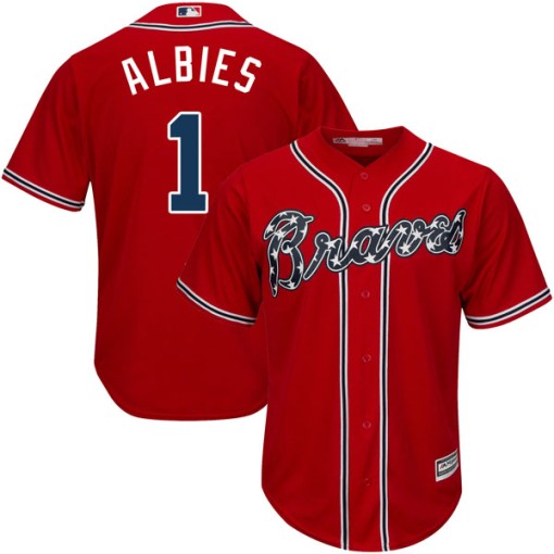 Ozzie Albies Atlanta Braves Majestic Alternate Official Cool Base