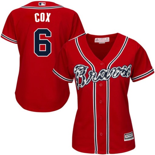 Women's Majestic Atlanta Braves Bobby Cox Replica Red Alternate Cool ...